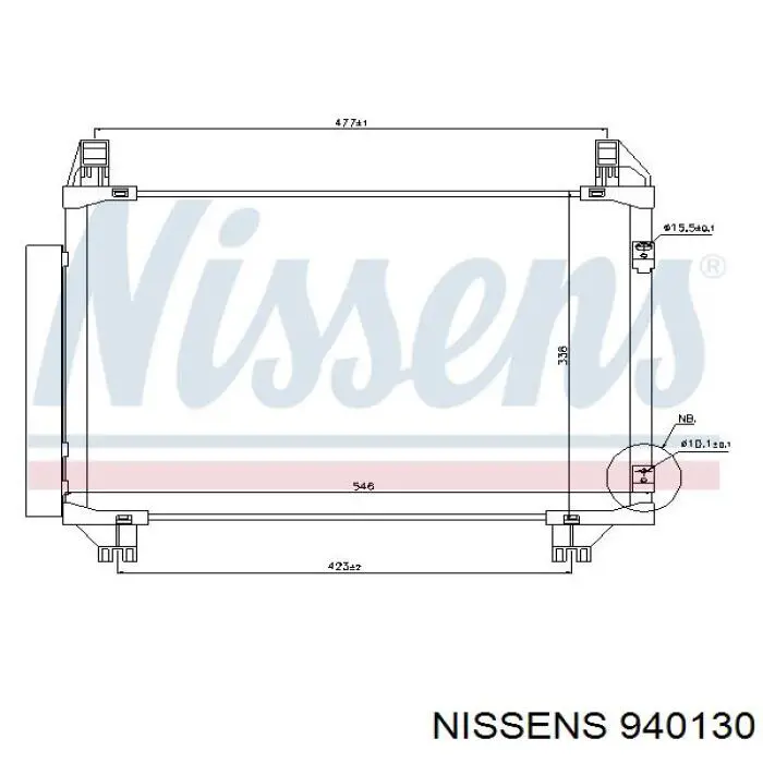 940130 Nissens радіатор кондиціонера