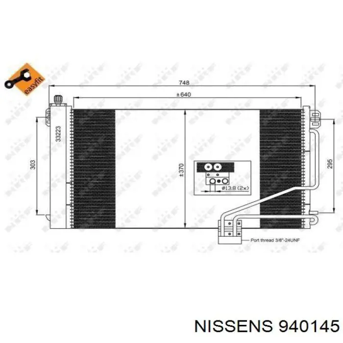 Конденсатор кондиціонера Nissens 940145 ціна, від 139.10 USD