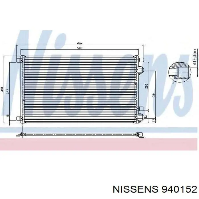Купити 940152 Nissens Радіатор системи охолодження кондиціонера