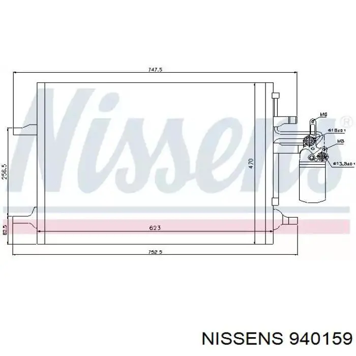 Радіатор кондиціонера 940159 Nissens