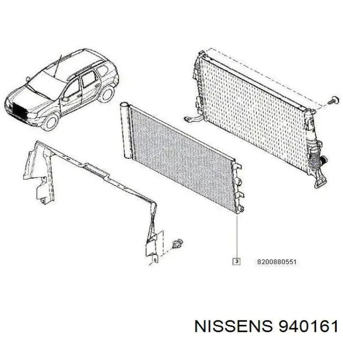 Купити 940161 Nissens Радіатор системи охолодження кондиціонера