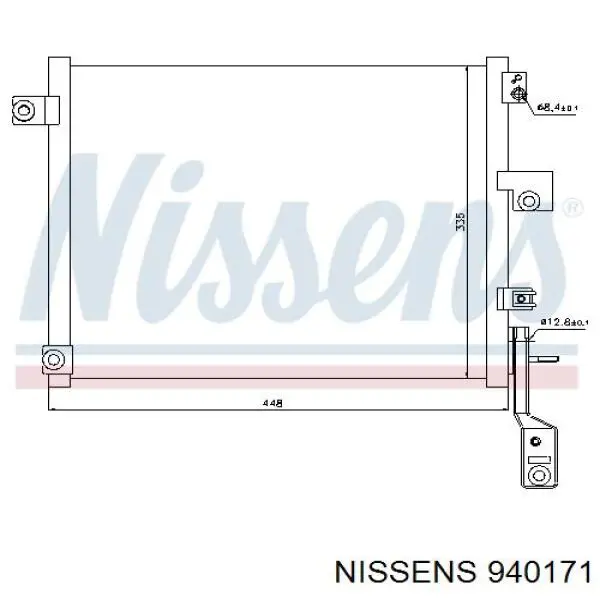 Конденсатор кондиціонера Nissens 940171 ціна, від 71.73 USD
