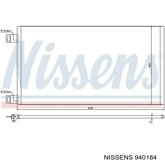 Радіатор кондиціонера 940184 Nissens