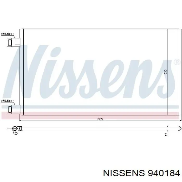 Радіатор кондиціонера 940184 Nissens