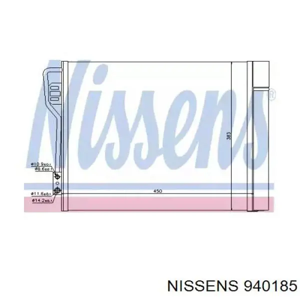 Радіатор кондиціонера 940185 Nissens