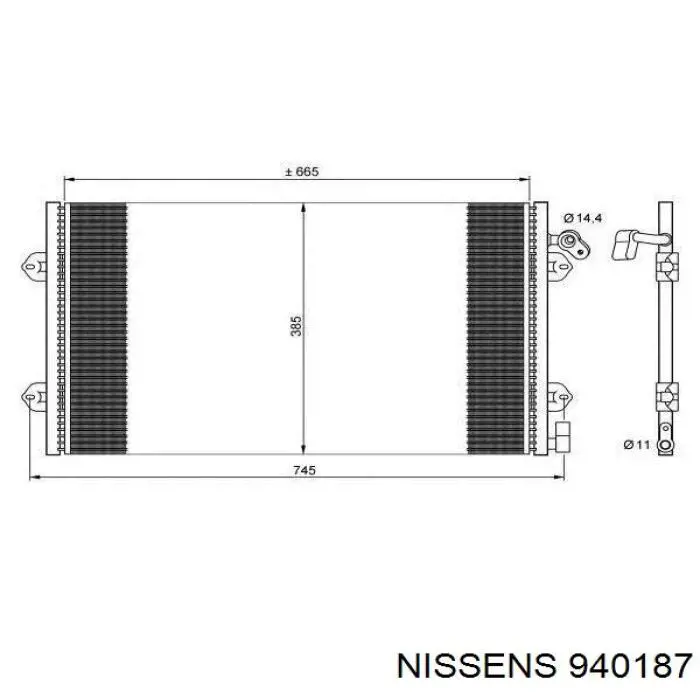 Конденсатор кондиціонера Nissens 940187 ціна, від 184.62 USD