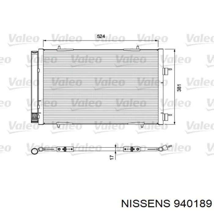 Радіатор кондиціонера 940189 Nissens