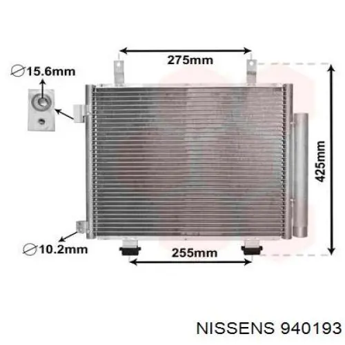 Радіатор кондиціонера 940193 Nissens