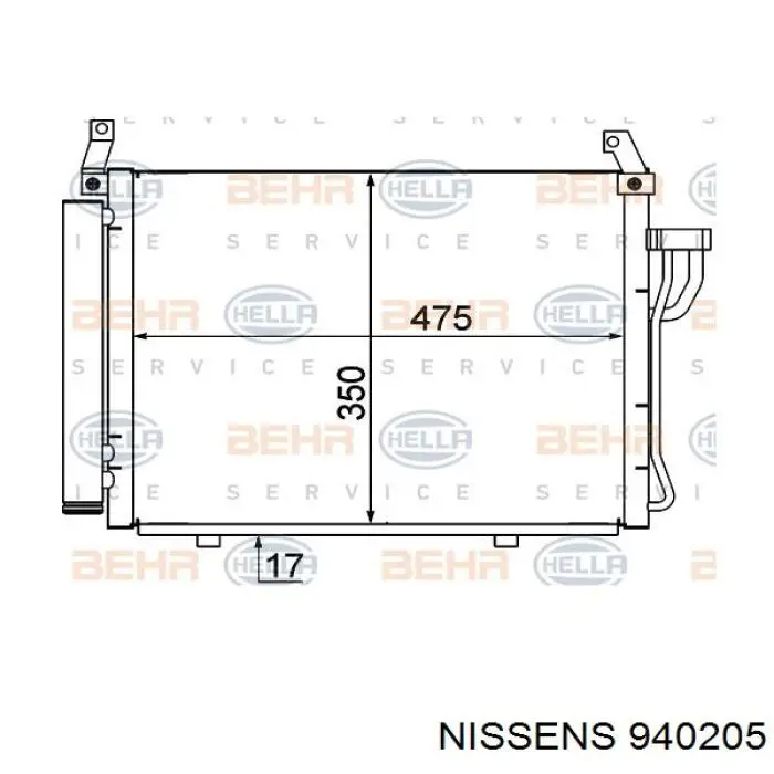 Купити 940205 Nissens Радіатор системи охолодження кондиціонера