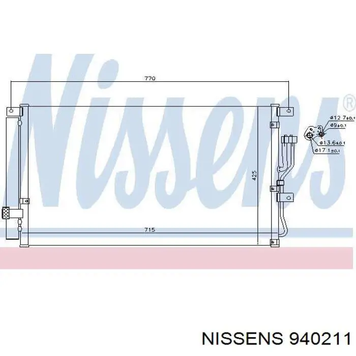 Конденсатор кондиціонера Nissens 940211 ціна, від 108.97 USD
