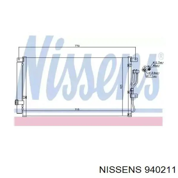 Радіатор кондиціонера 940211 Nissens