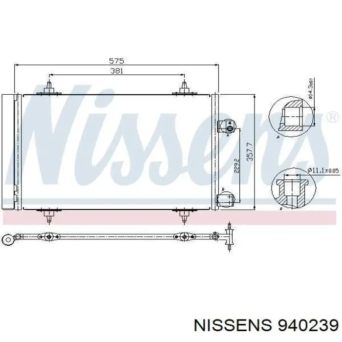 940239 Nissens радіатор кондиціонера