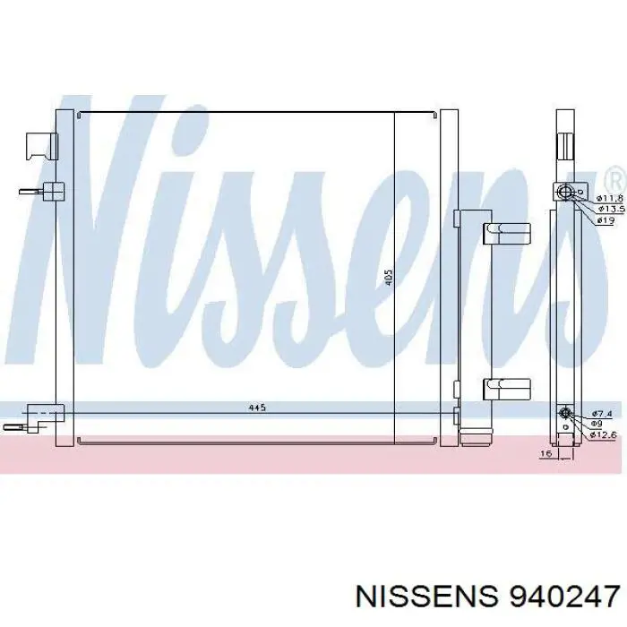 940247 Nissens радіатор кондиціонера