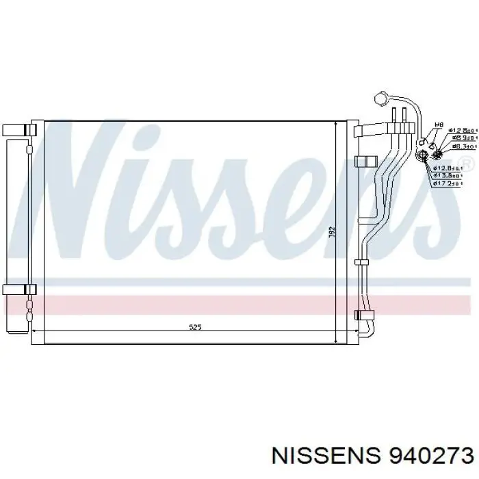 Радіатор кондиціонера 940273 Nissens