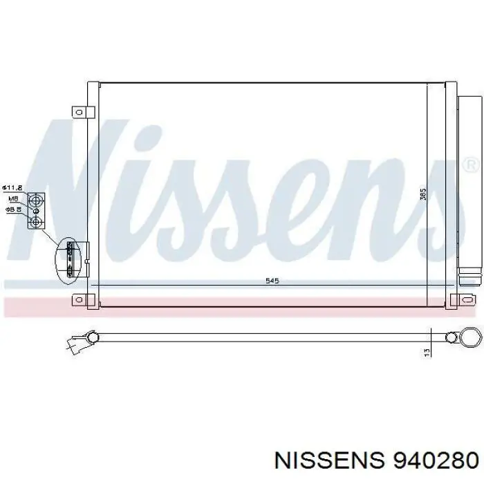 Радіатор кондиціонера 940280 Nissens