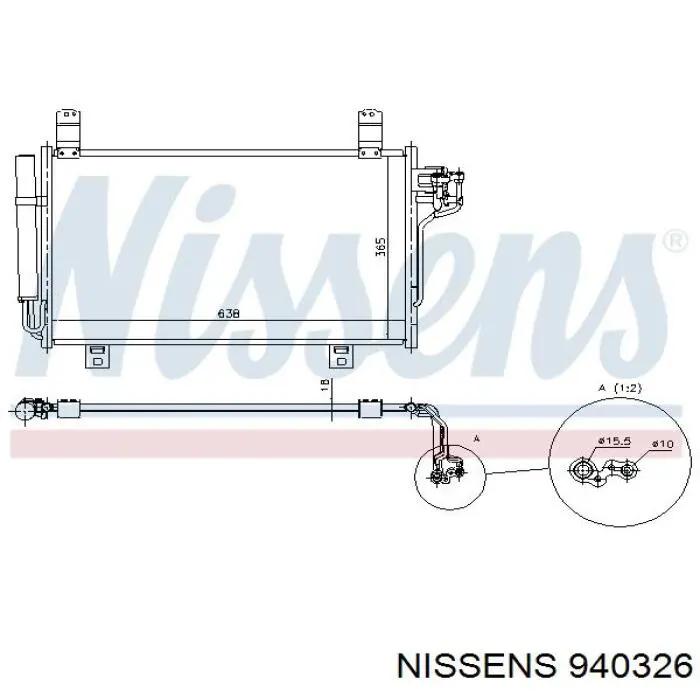 Радіатор кондиціонера 940326 Nissens