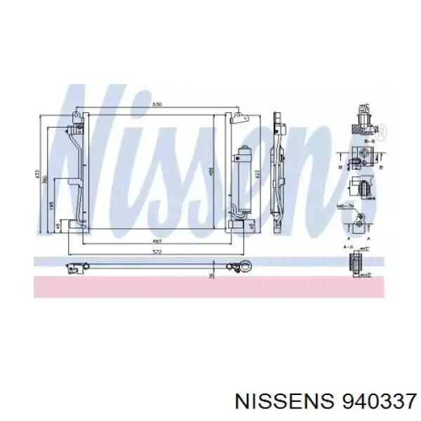 Радіатор кондиціонера 940337 Nissens