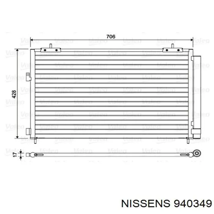 Конденсатор кондиціонера Nissens 940349 ціна, від 134.84 USD