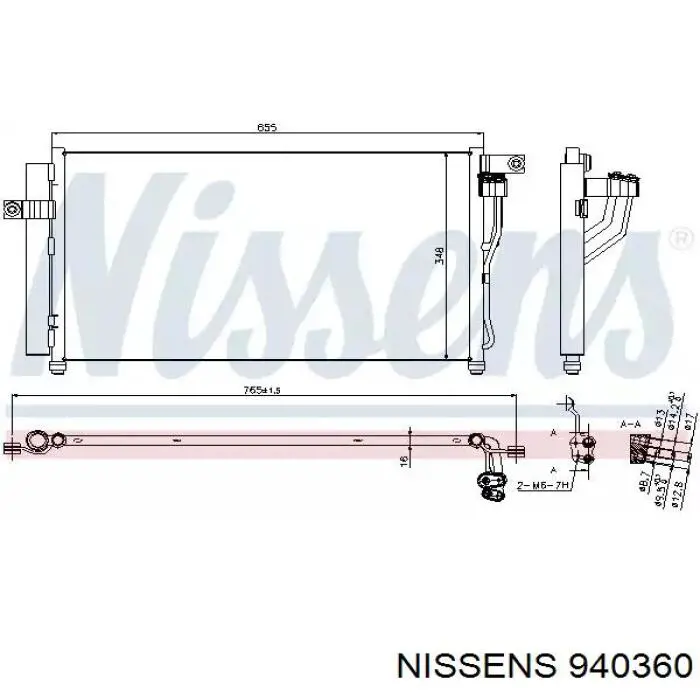 Радіатор кондиціонера 940360 Nissens