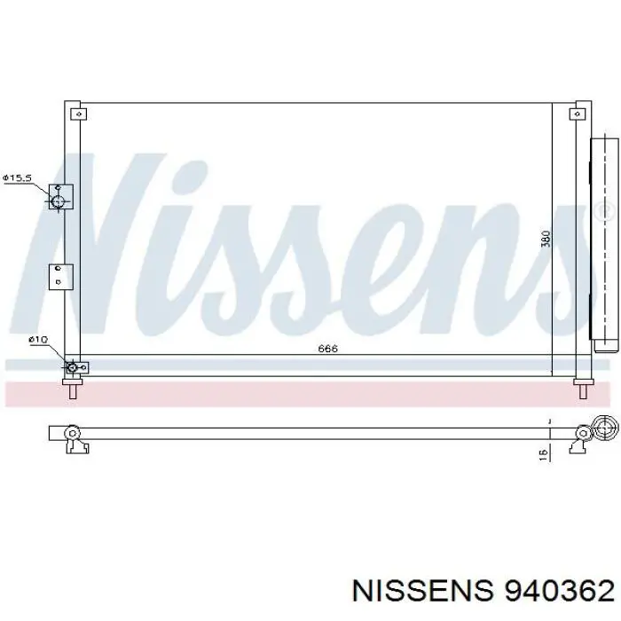 Радіатор охолодження кондиціонера Nissens 940362