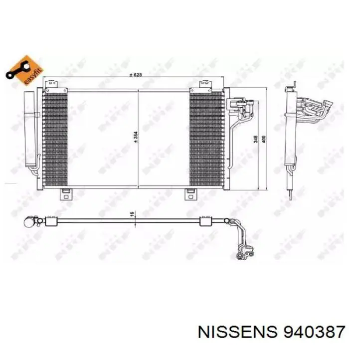 Конденсатор кондиціонера Mazda GHT661480C ціна, від 76.94 USD