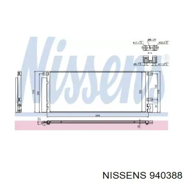 Радіатор кондиціонера 940388 Nissens