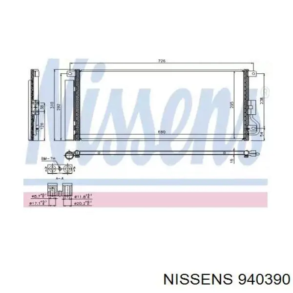 Купити 940390 Nissens Радіатор системи охолодження кондиціонера