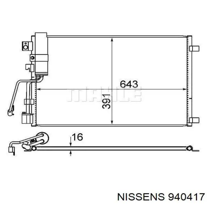 Купити 940417 Nissens Радіатор системи охолодження кондиціонера