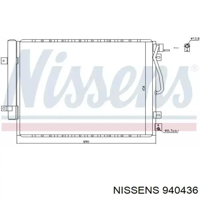 Радіатор кондиціонера 940436 Nissens