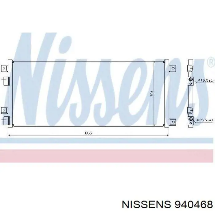 Радіатор кондиціонера 940468 Nissens
