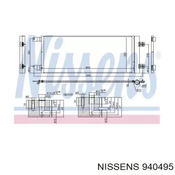 Радіатор кондиціонера 940495 Nissens