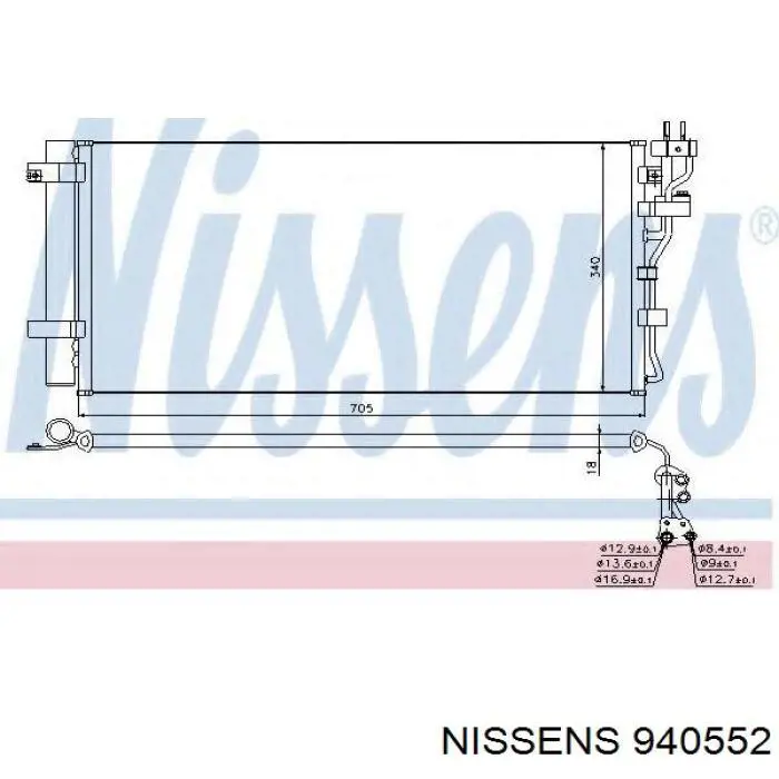 940552 Nissens радіатор кондиціонера