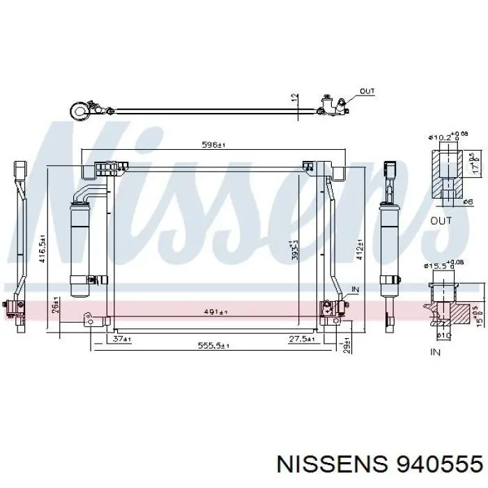 Радіатор кондиціонера 940555 Nissens