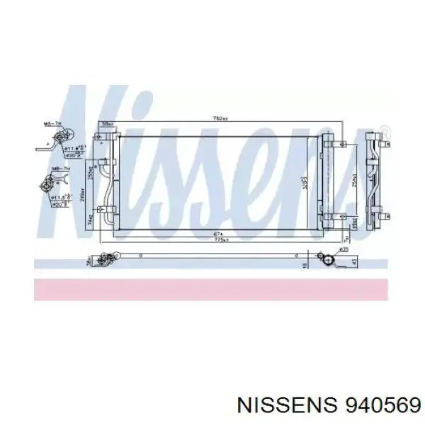 Радіатор кондиціонера 940569 Nissens