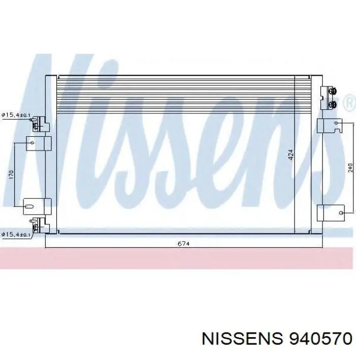 Радіатор кондиціонера 940570 Nissens