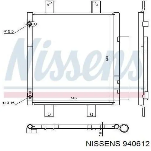 Радіатор кондиціонера 940612 Nissens