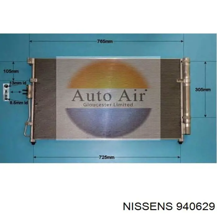 Конденсатор кондиціонера Nissens 940629 ціна, від 184.87 USD