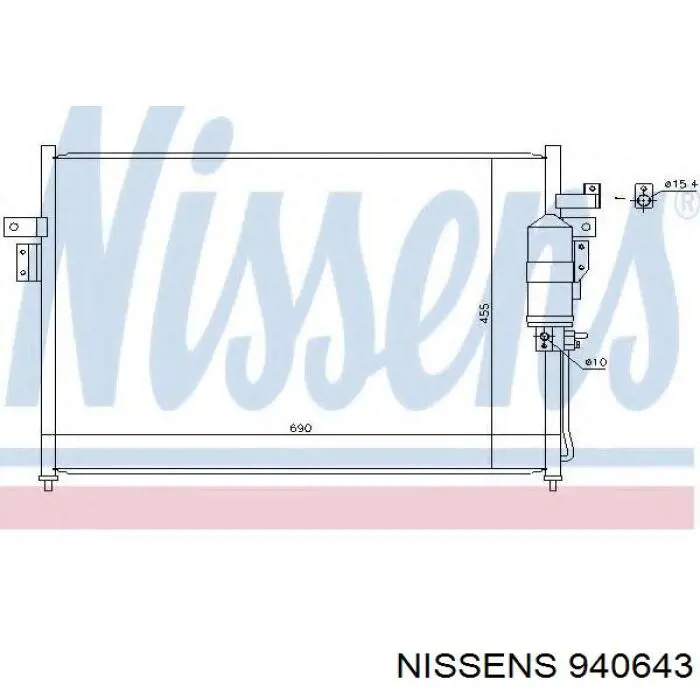 Конденсатор кондиціонера Nissan/Infiniti 92100ZP50A ціна, від 88.66 USD