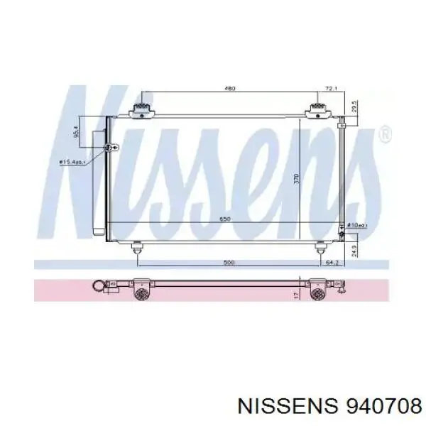 Радіатор кондиціонера 940708 Nissens