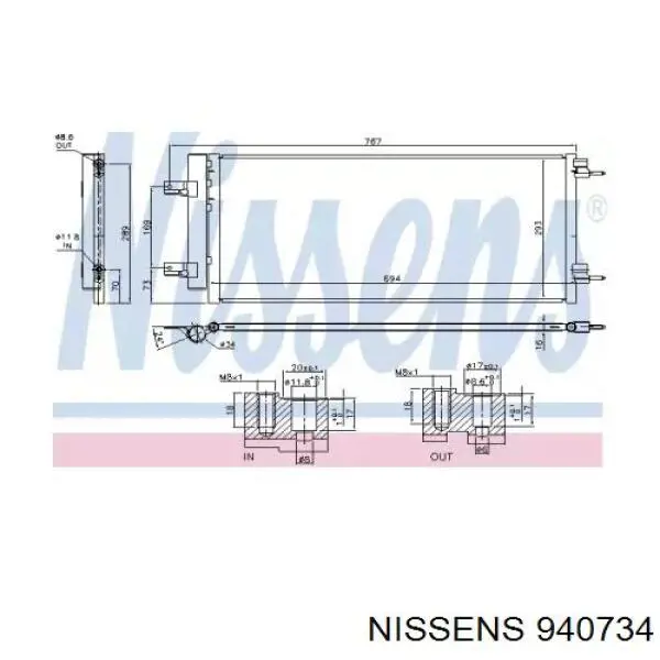940734 Nissens радіатор кондиціонера