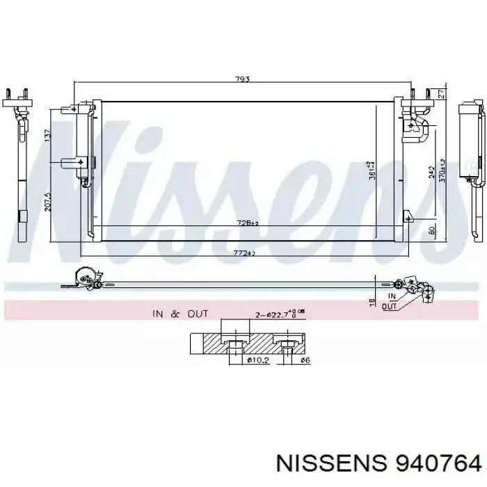 Радіатор кондиціонера 940764 Nissens