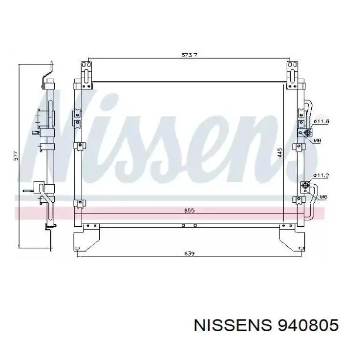 Радіатор кондиціонера 940805 Nissens