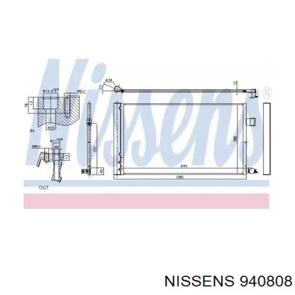 Радіатор кондиціонера 940808 Nissens