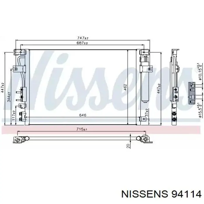 94114 Nissens радіатор кондиціонера