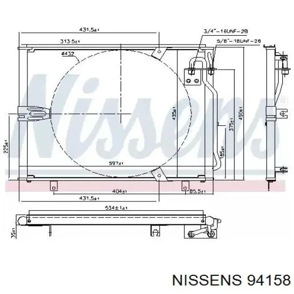 94158 Nissens радіатор кондиціонера