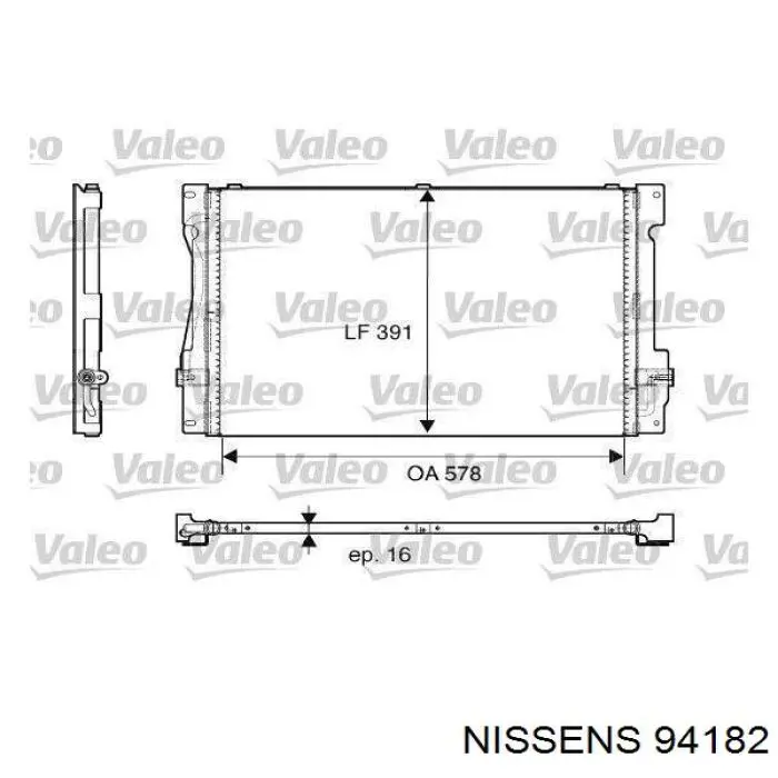 Радіатор кондиціонера 94182 Nissens