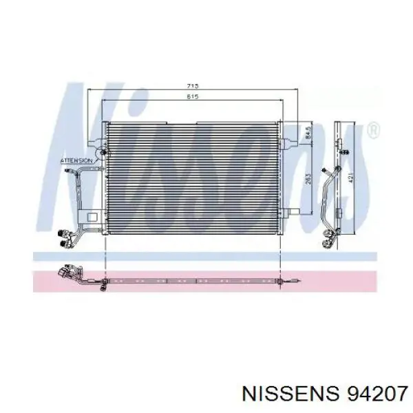 Купити 94207 Nissens Радіатор системи охолодження кондиціонера