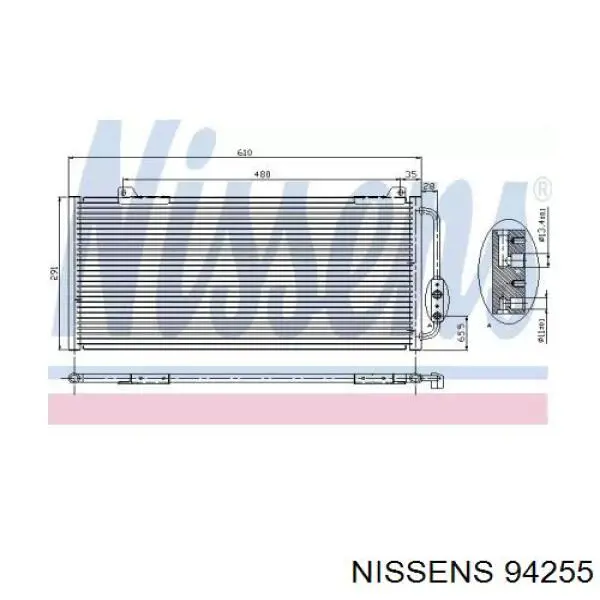 94255 Nissens радіатор кондиціонера