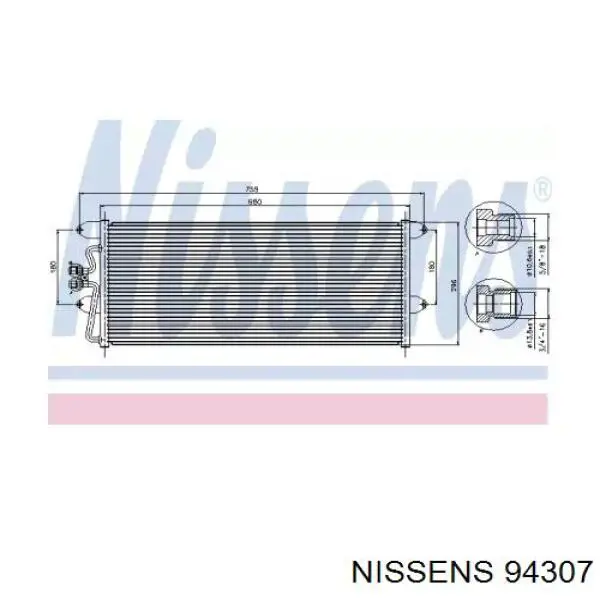 Конденсатор кондиціонера Nissens 94307 ціна, від 106.03 USD