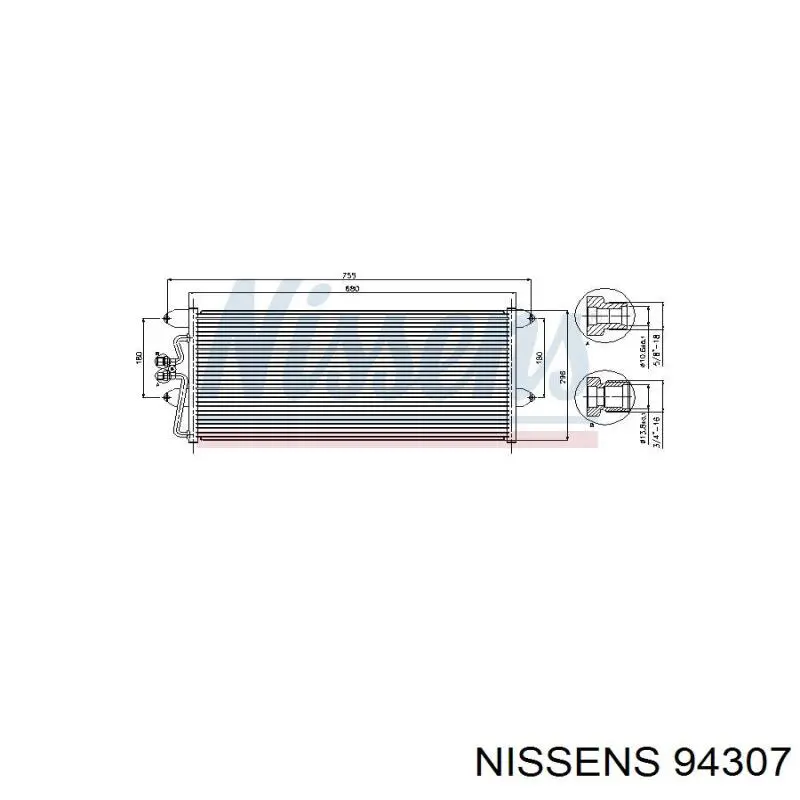Радіатор охолодження кондиціонера Nissens 94307